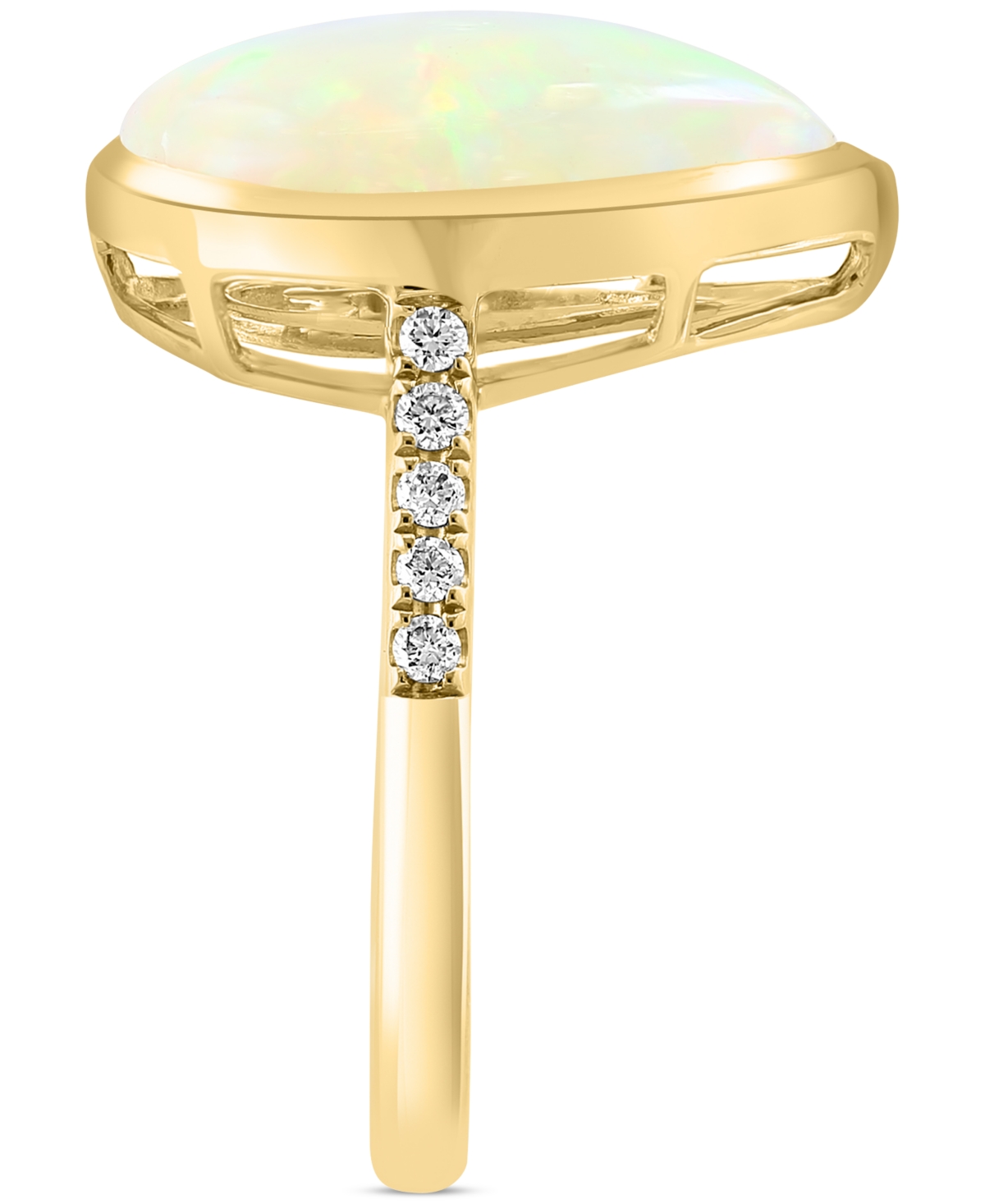 Effy Collection Effy Ethiopian Opal (1-3/8 Ct. T.w.) & Diamond (1/8 Ct. T.w.) Ring In 14k Gold In Yellow Gol