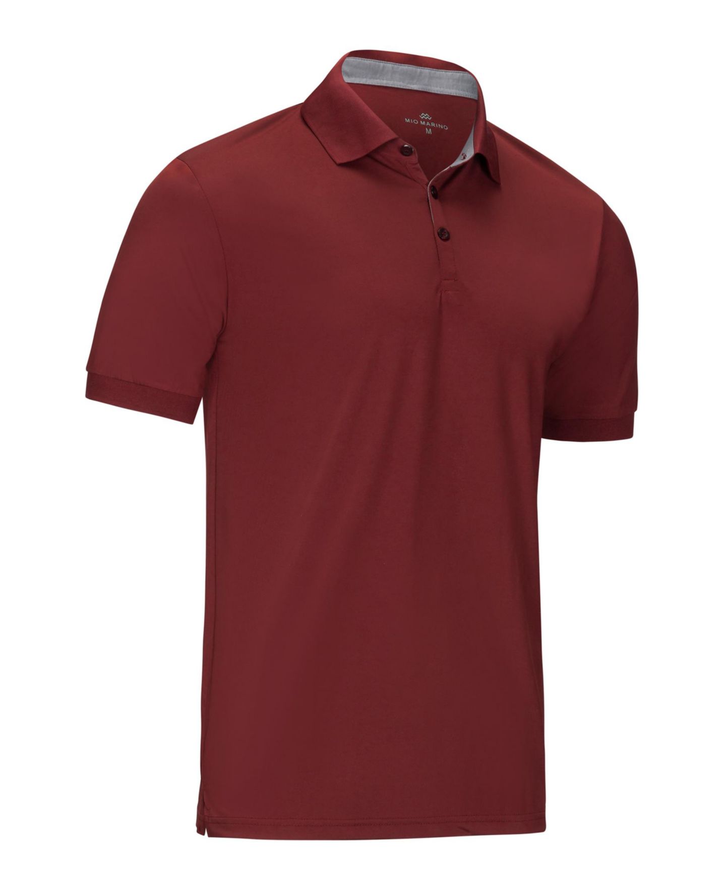 Мужские поло Mio Marino Big & Tall Lightweight Performance Stretch Golf Polo Shirt - 3 Pack, цвет: Чёрный / Бордовый — фото 3