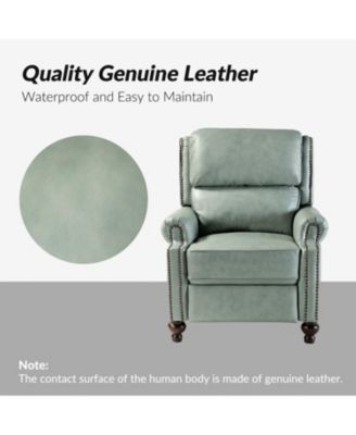 Franco Traditional Genuine Leather Manual Recliner