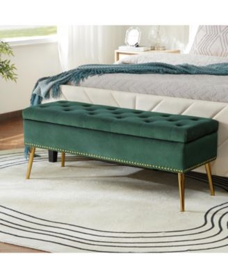 Kajana Transitional Velvet Upholstered Flip Top Storage Bench