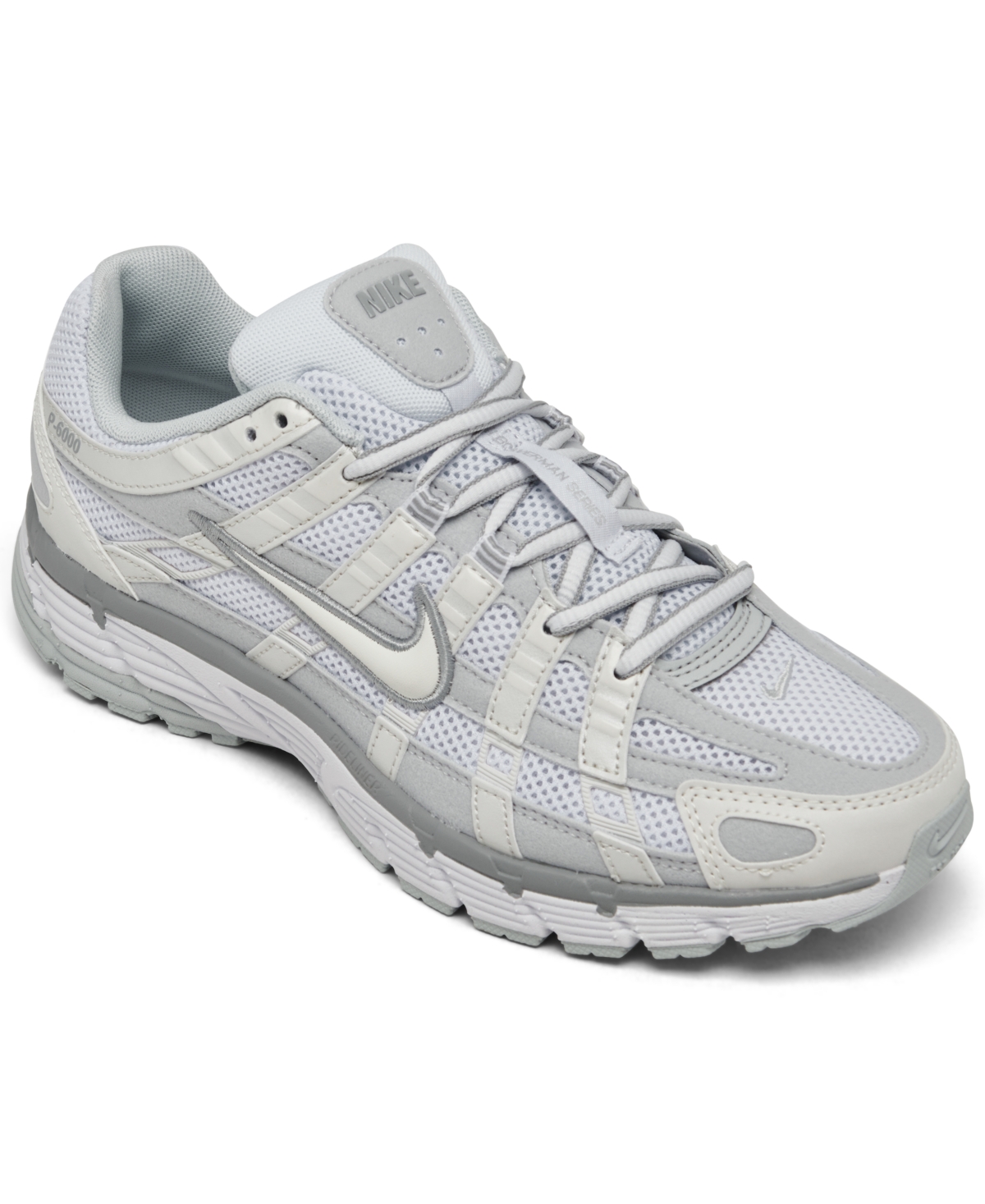Women's P-6000 Casual Sneakers from Finish Line - Metallic Summit White/Whi