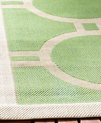 Courtyard CY6924 Green and Beige 8' x 11' Sisal Weave Outdoor Area Rug