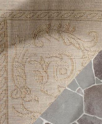 Courtyard CY1356 Natural and Brown 5'3" x 7'7" Outdoor Area Rug