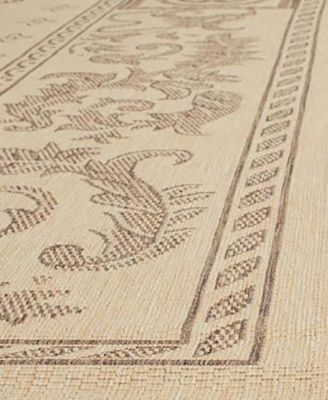 Courtyard CY1356 Natural and Brown 8' x 11' Outdoor Area Rug