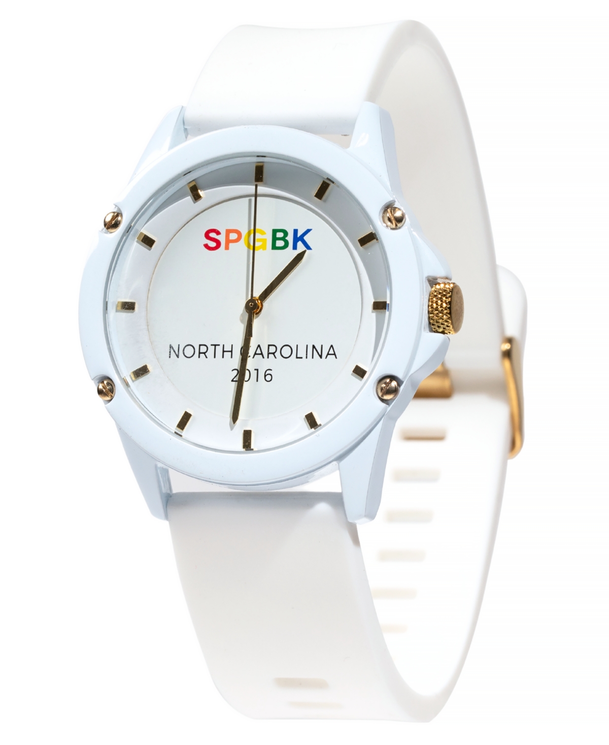 Shop Spgbk Watches Unisex Pride White Silicone Watch 44mm