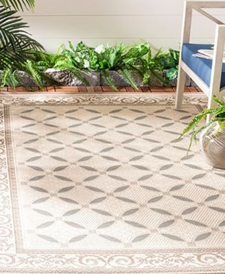 Courtyard CY7107 Beige and Dark Beige 5'3" x 7'7" Outdoor Area Rug