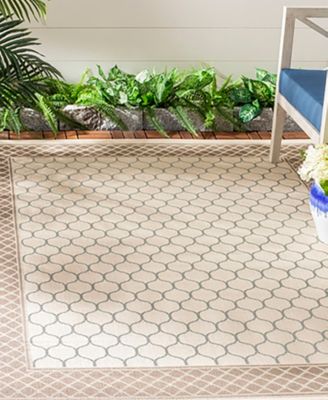 Courtyard CY7933 Beige and Dark Beige 5'3" x 7'7" Outdoor Area Rug