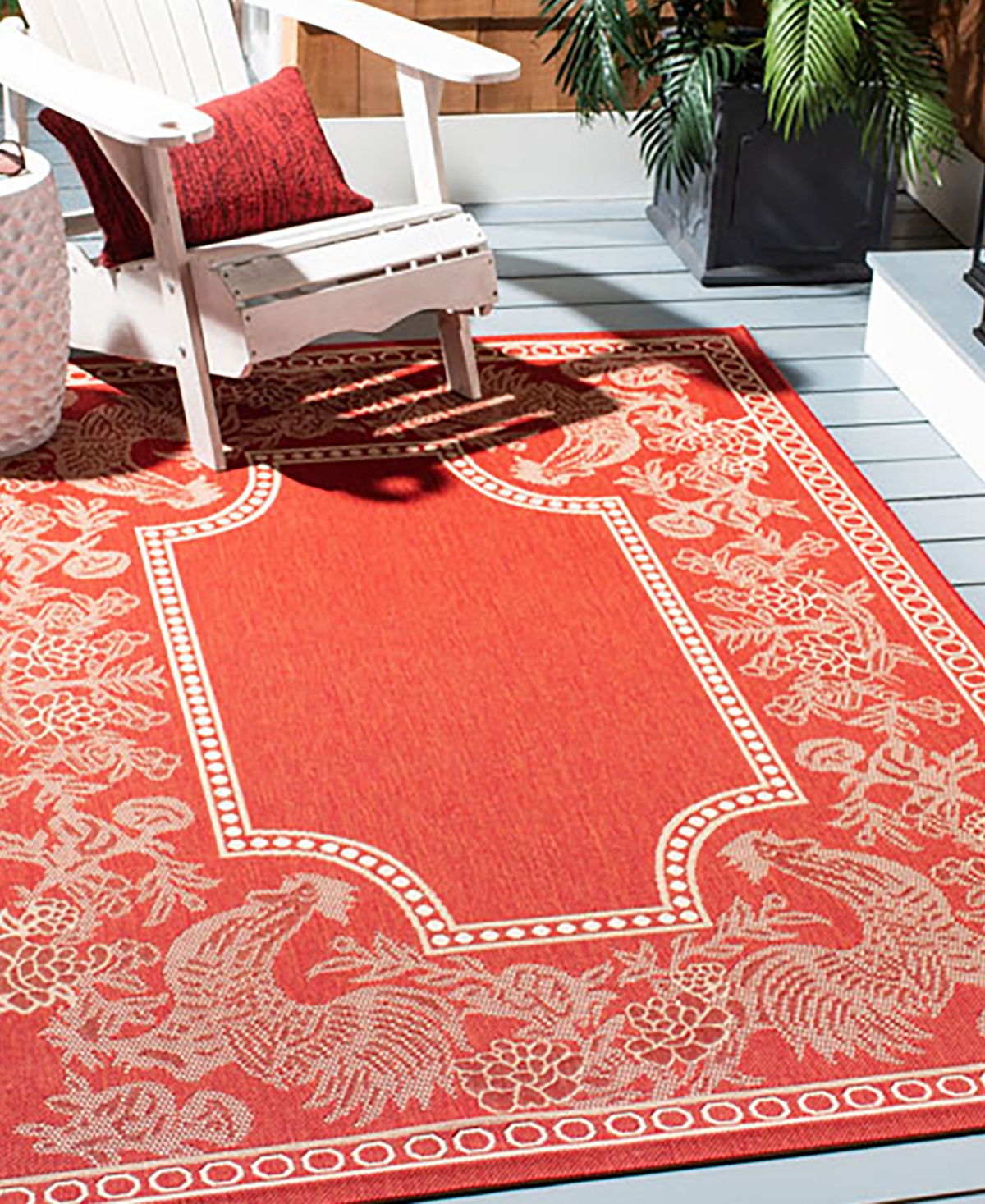 Safavieh Courtyard CY3305and Natural Sisal Weave Outdoor Area Rug - Red