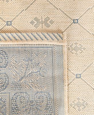 Courtyard CY2326 Natural and Blue 5'3" x 7'7" Outdoor Area Rug