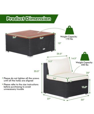 5 Piece Outdoor Furniture Set with Solid Tabletop and Soft Cushions