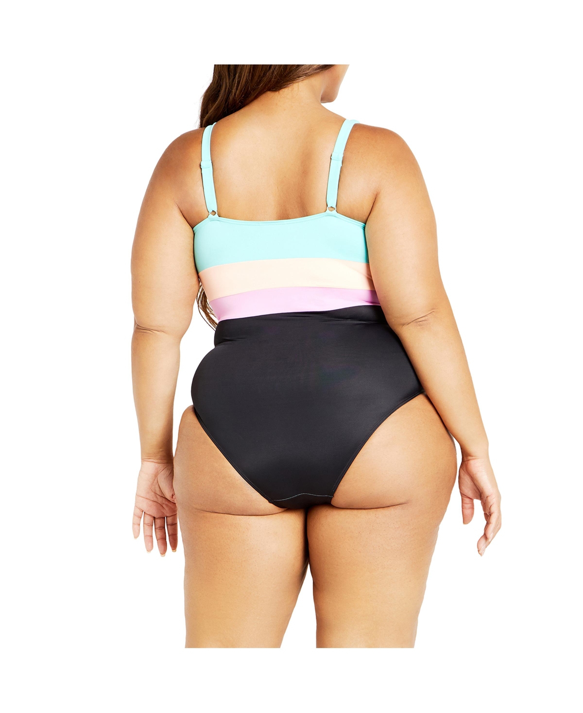 City Chic Plus Size Natalia Colour Block 1 Piece