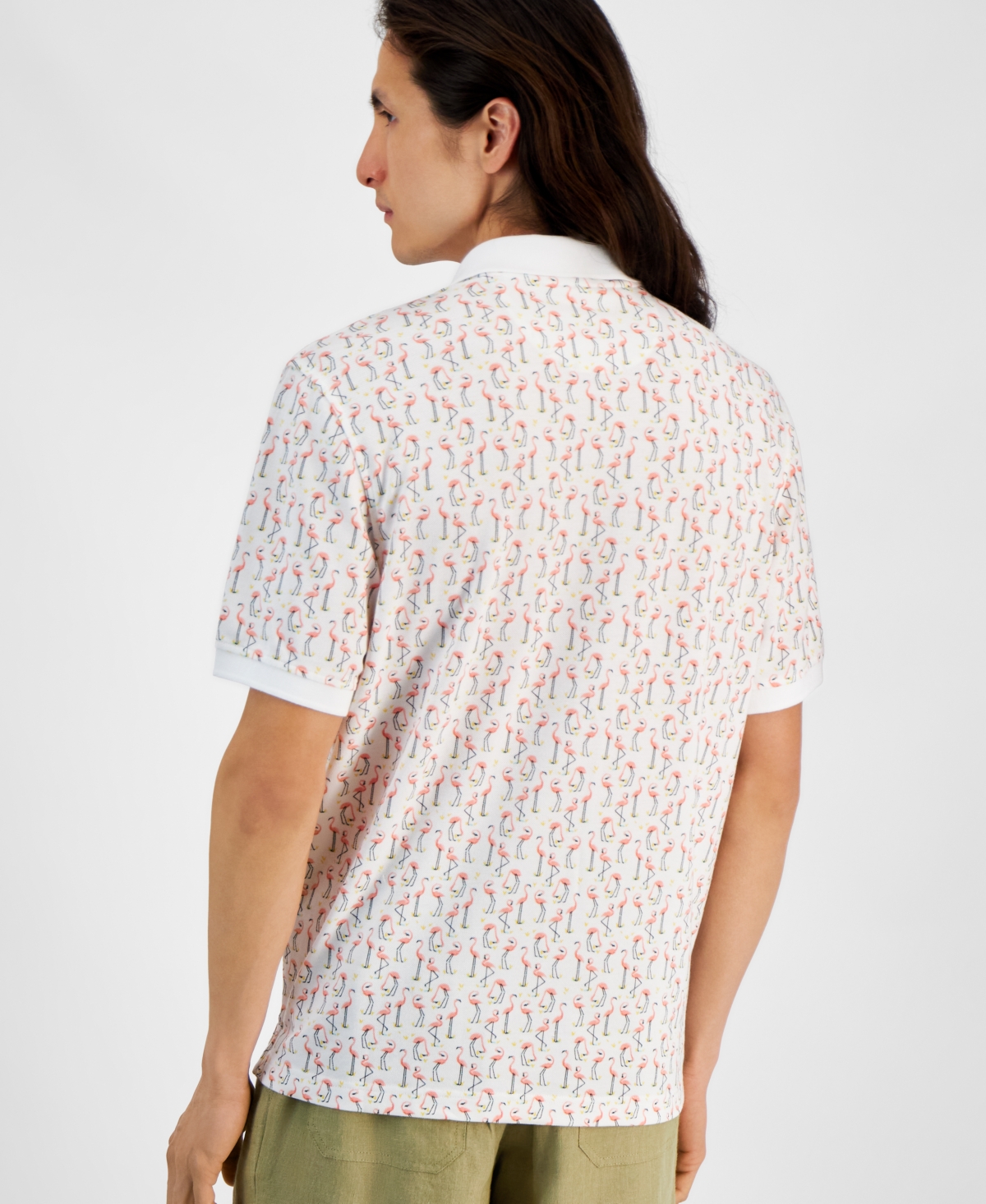 Club Room Men's Flamingo State Regular-Fit Printed Performance Pique Polo Shirt, Created for Macy's