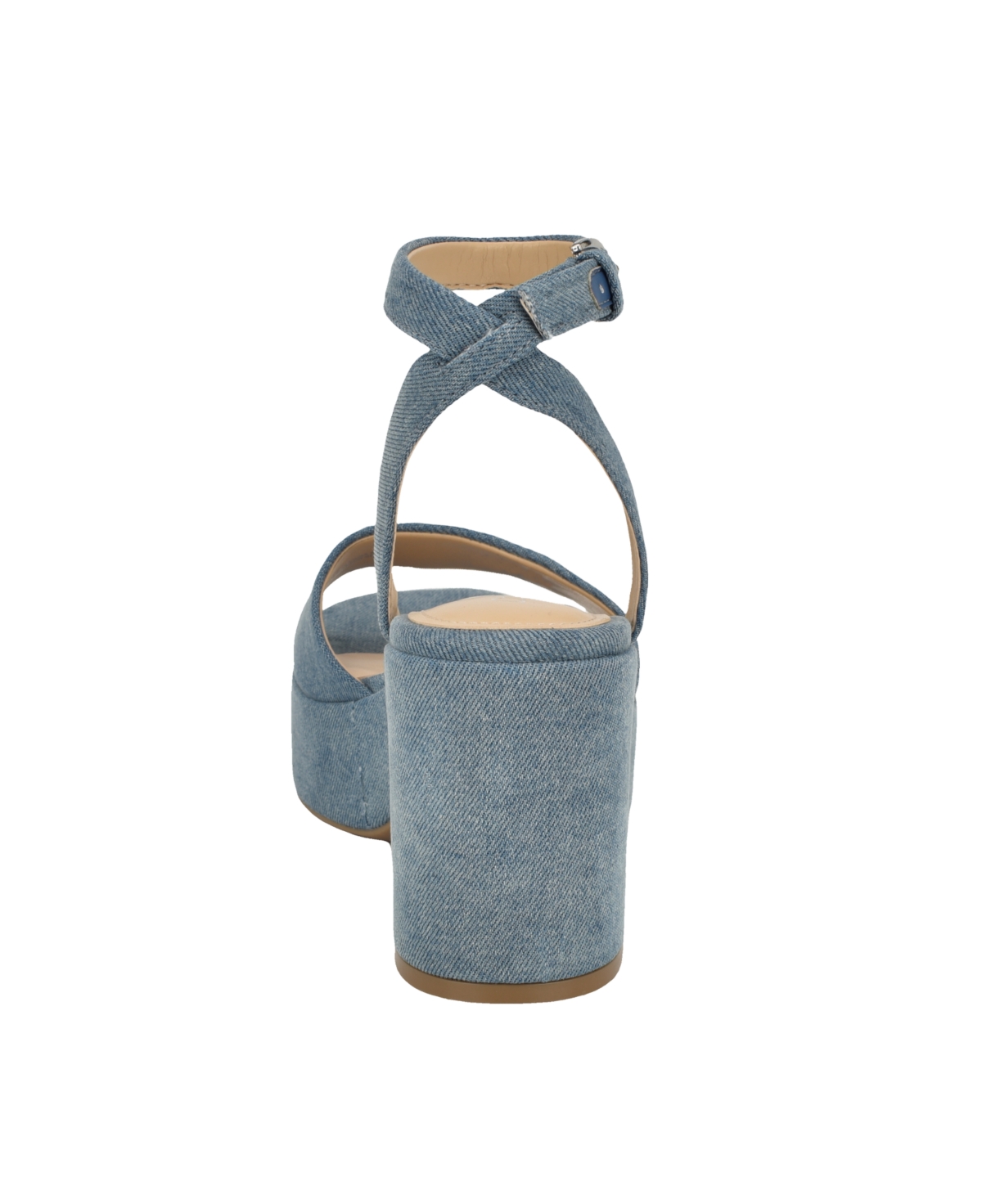 Calvin Klein Women's Summer Wedge Sandals - Blue Denim - Textile, Manmade with Texti