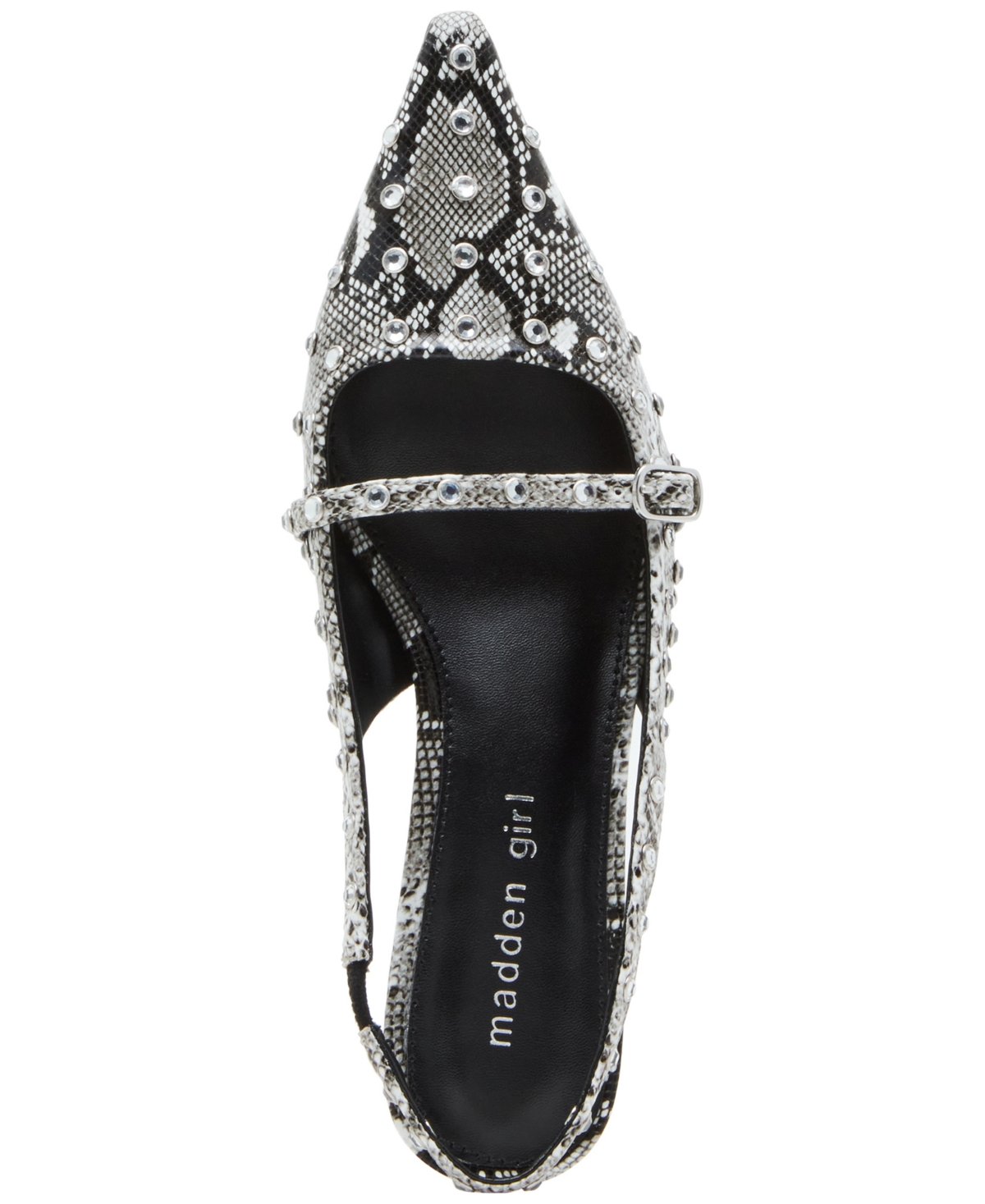 Madden Girl Krystall Rhinestone Pointed-Toe Slingback Kitten-Heel Pumps -Rhinestone