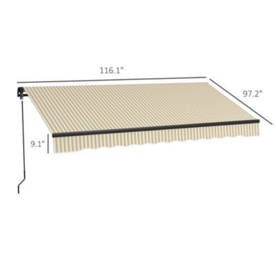 Outsunny 8' x 6.5' Patio Retractable Awning Sunshade Shelter, Beige