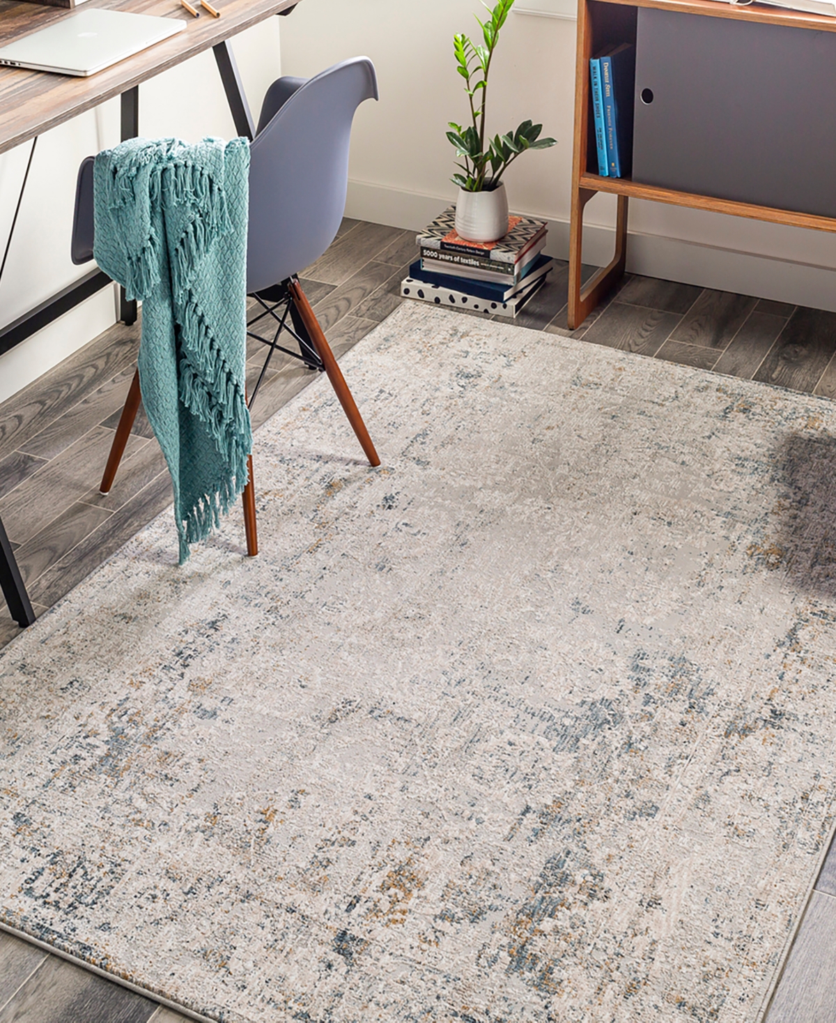 Surya Carmel Crl-2305 2'x3' Area Rug In Gray- Navy