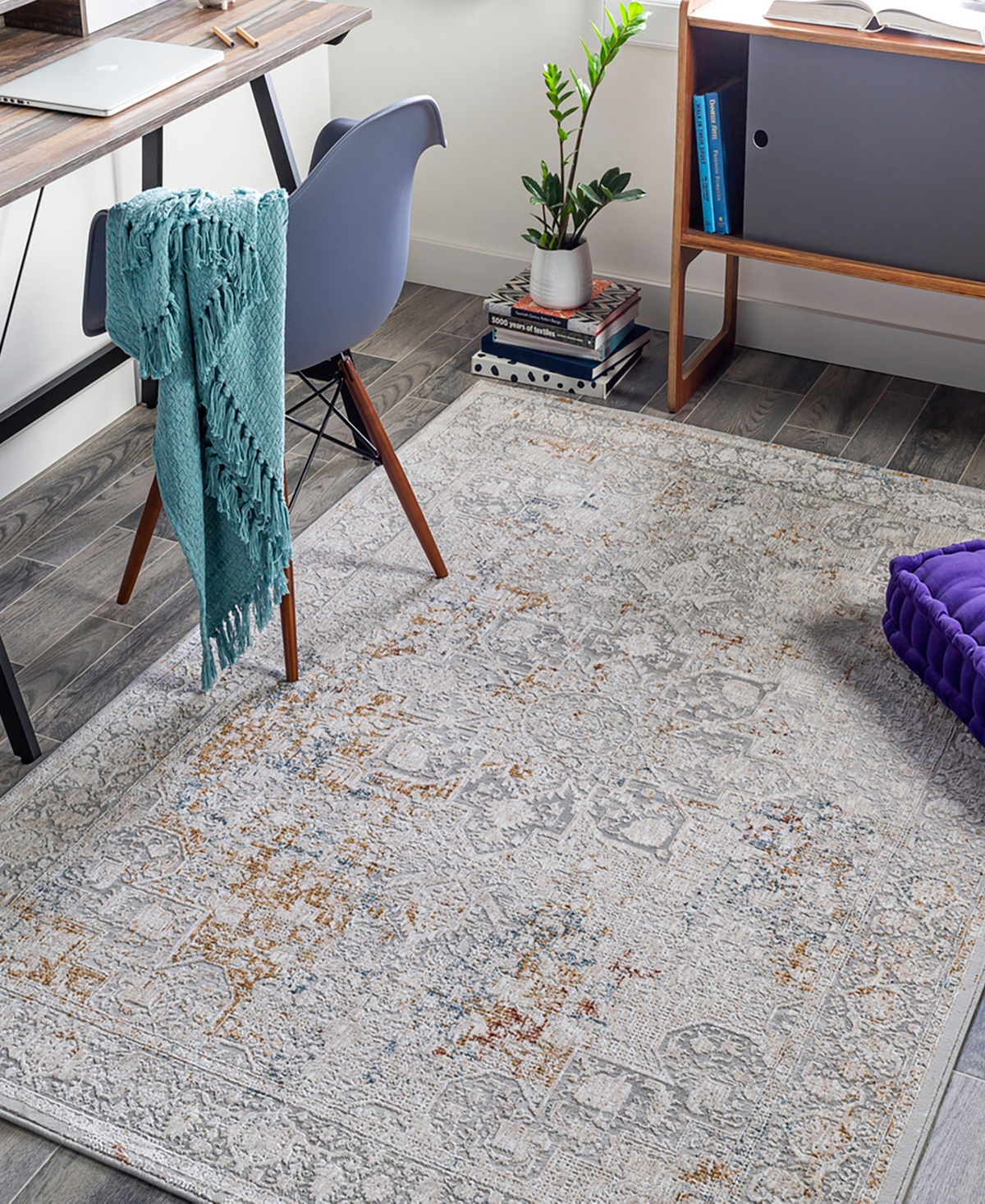 Surya Carmel Crl-2312 7'10x10' Area Rug In Silver