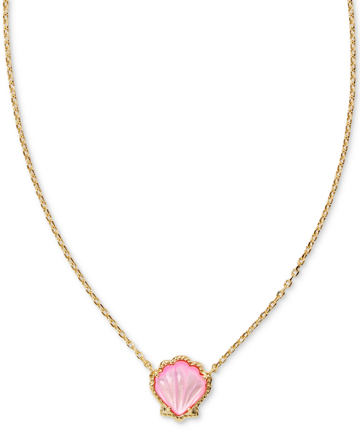 Kendra Scott 14k Gold-plated Stone Shell 19" Pendant Necklace In Gold Blush