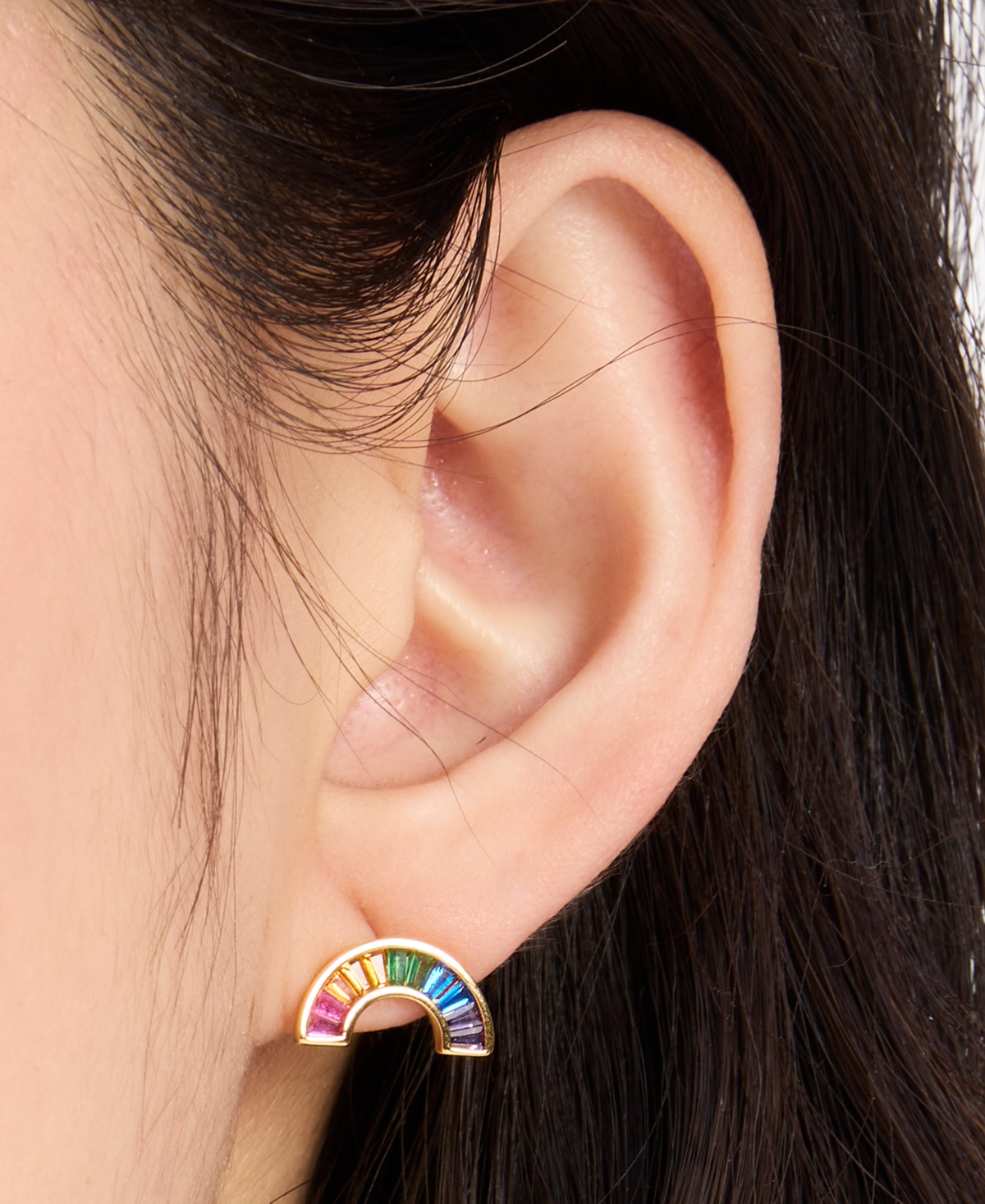 Kate Spade New York Gold-Tonecolor Crystal Rainbow Stud Earrings