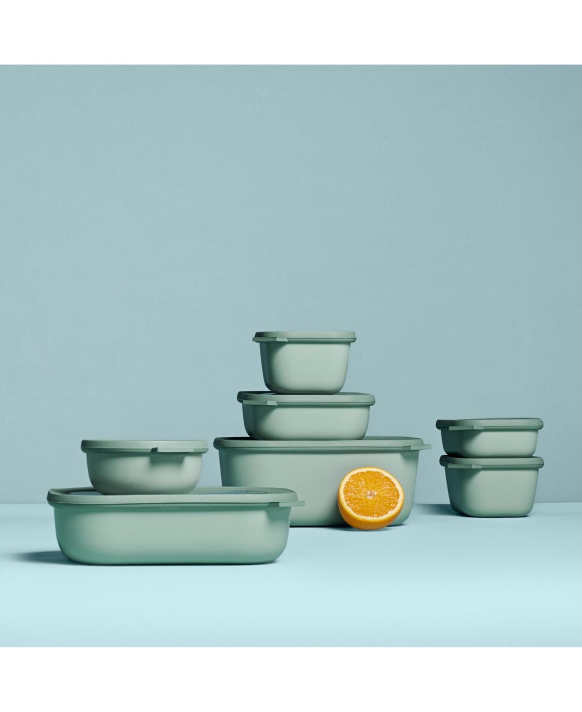 Mepal Cirqula 3pc. Rectangular Shallow Multi Bowl Set In Green