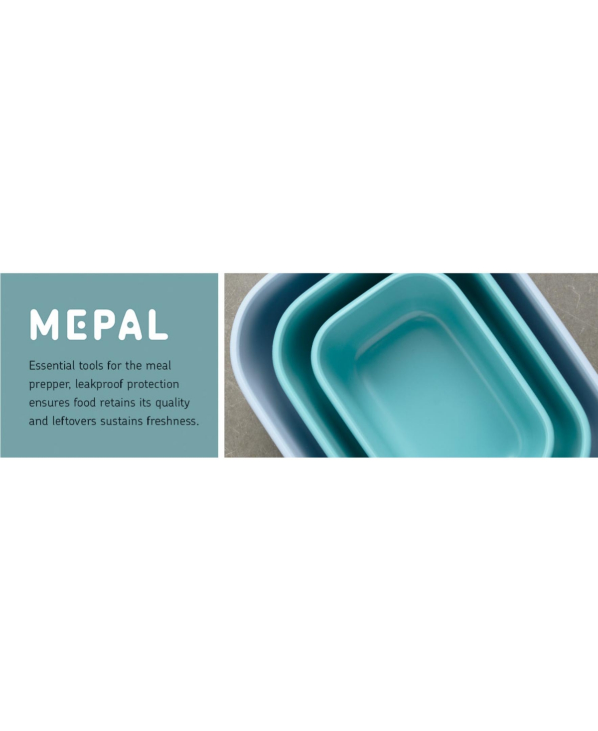 Mepal Cirqula 3pc. Rectangular Shallow Multi Bowl Set In Blue