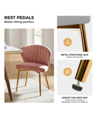 Aruna Velvet Side Chair with Metal Legs