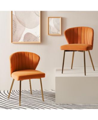 Aruna Velvet Side Chair with Metal Legs