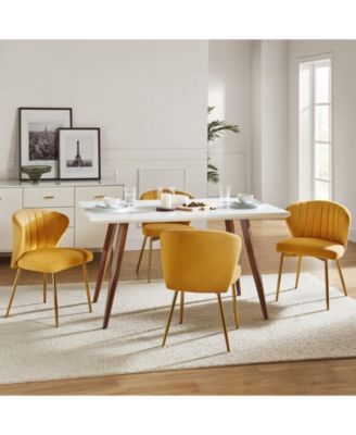 Aruna Velvet Side Chair with Metal Legs