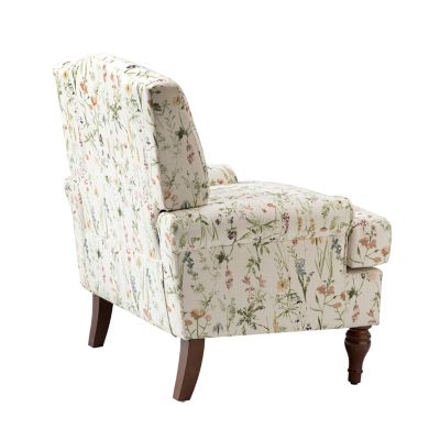 Lucretia Modern Upholstered Accent Chair with Patterned Cushion