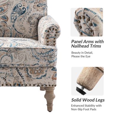 Lakeydra Farmhouse Style Armchair with Pattern Design