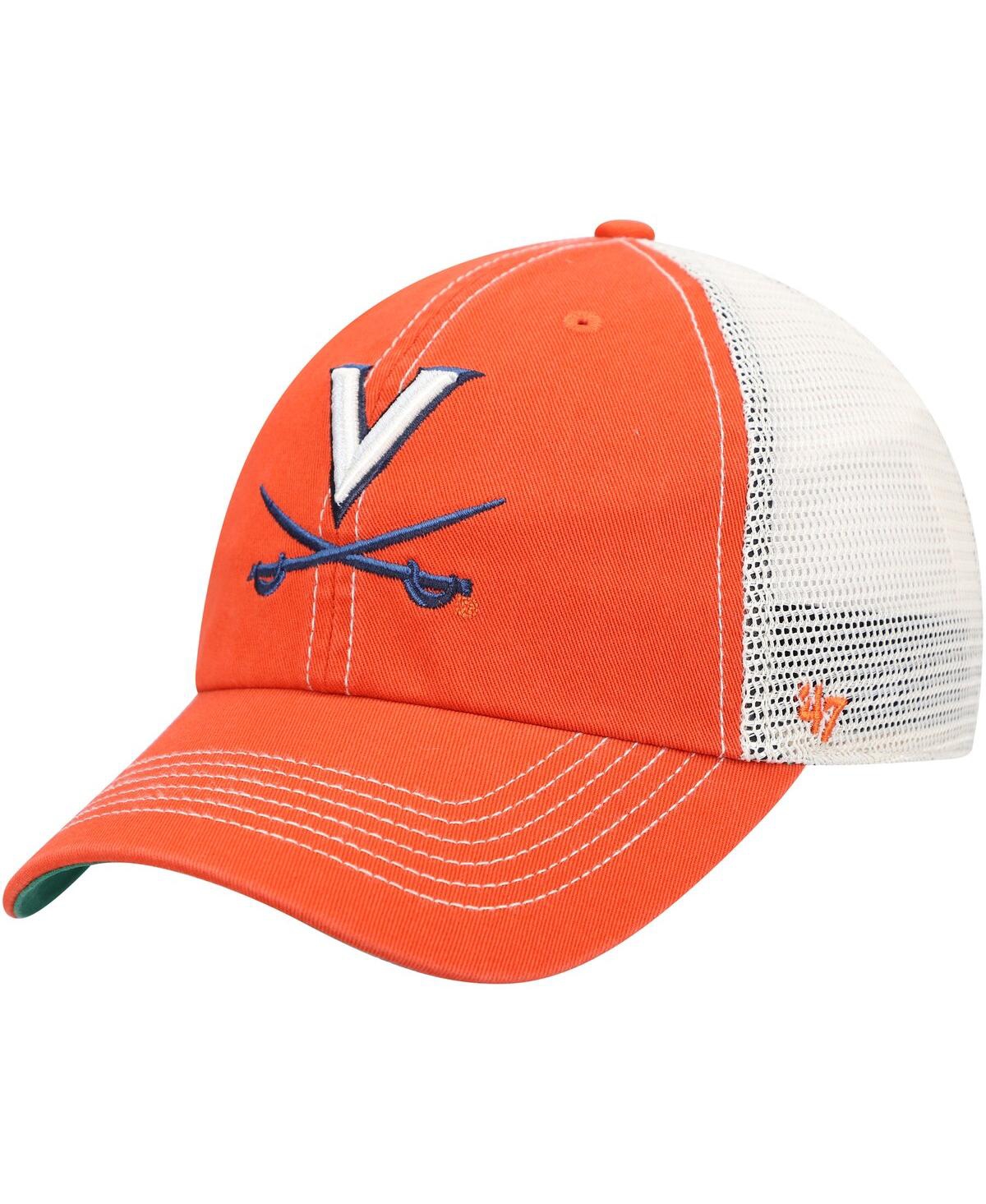 47 Brand 47 Men's Orange Virginia Cavaliers Trawler Trucker Snapback Hat In Gold