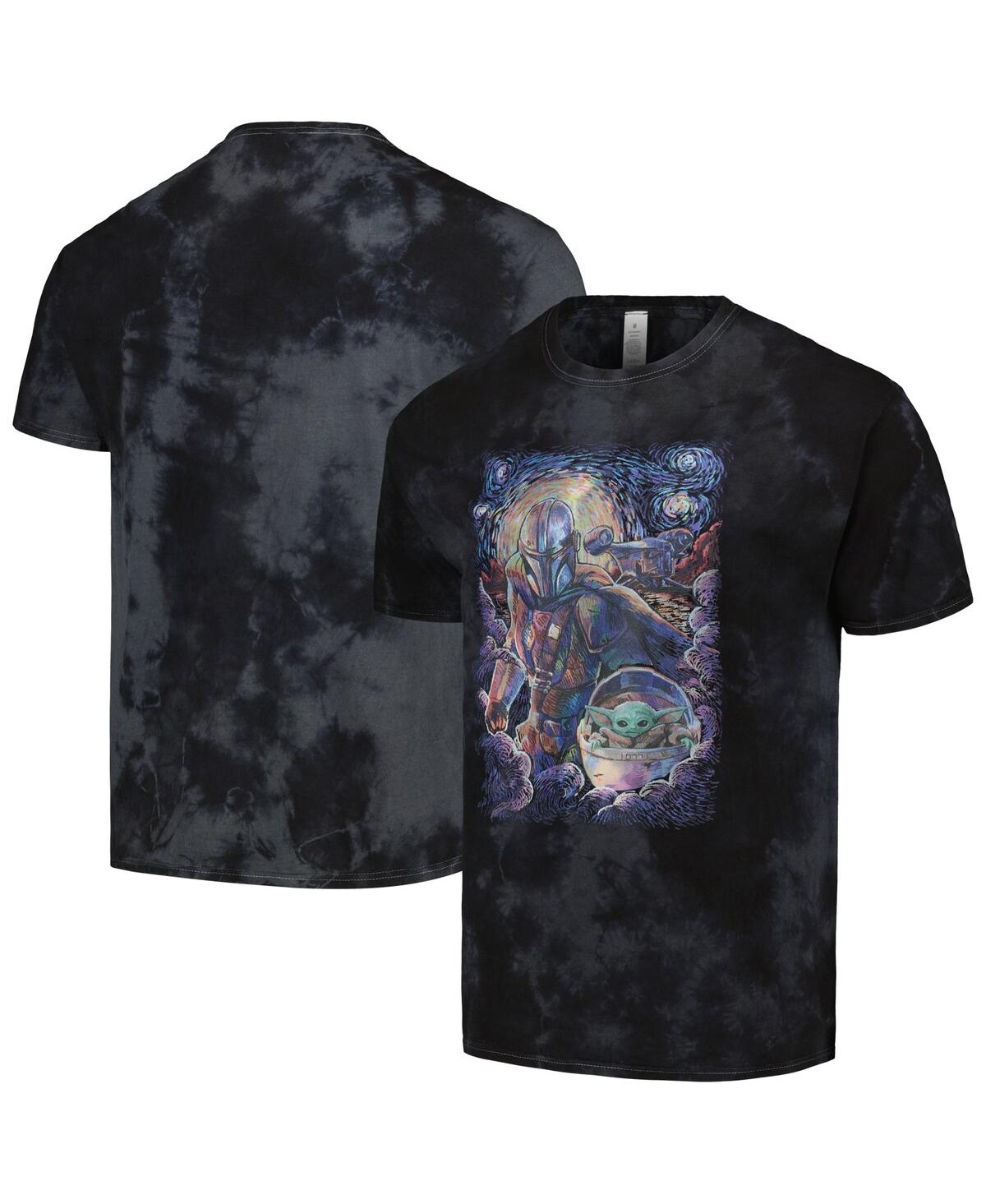 Unisex Black The Mandalorian Mando Child Razor Painted Stars Graphic T-Shirt - Black