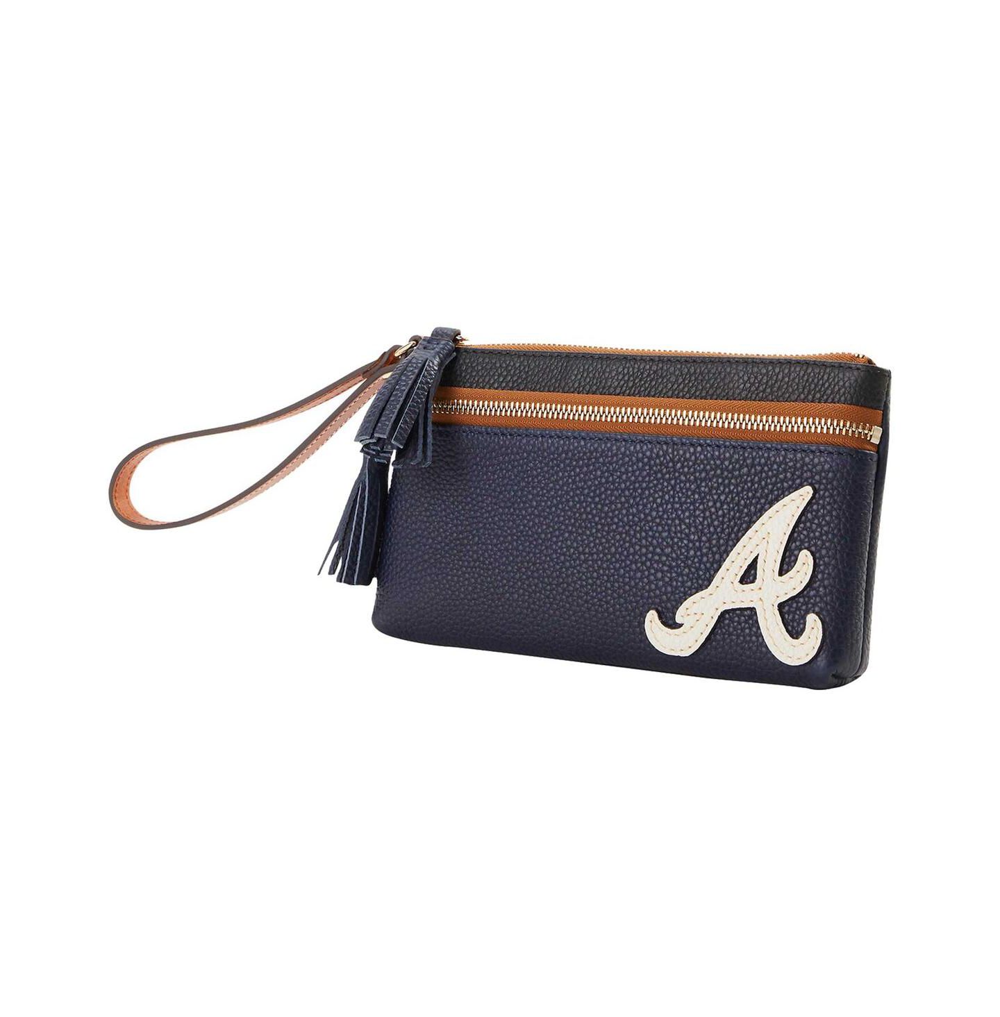 Женская сумка Dooney & Bourke Dooney Bourke Atlanta Braves Infield Double-Zip Wristlet — фото 1