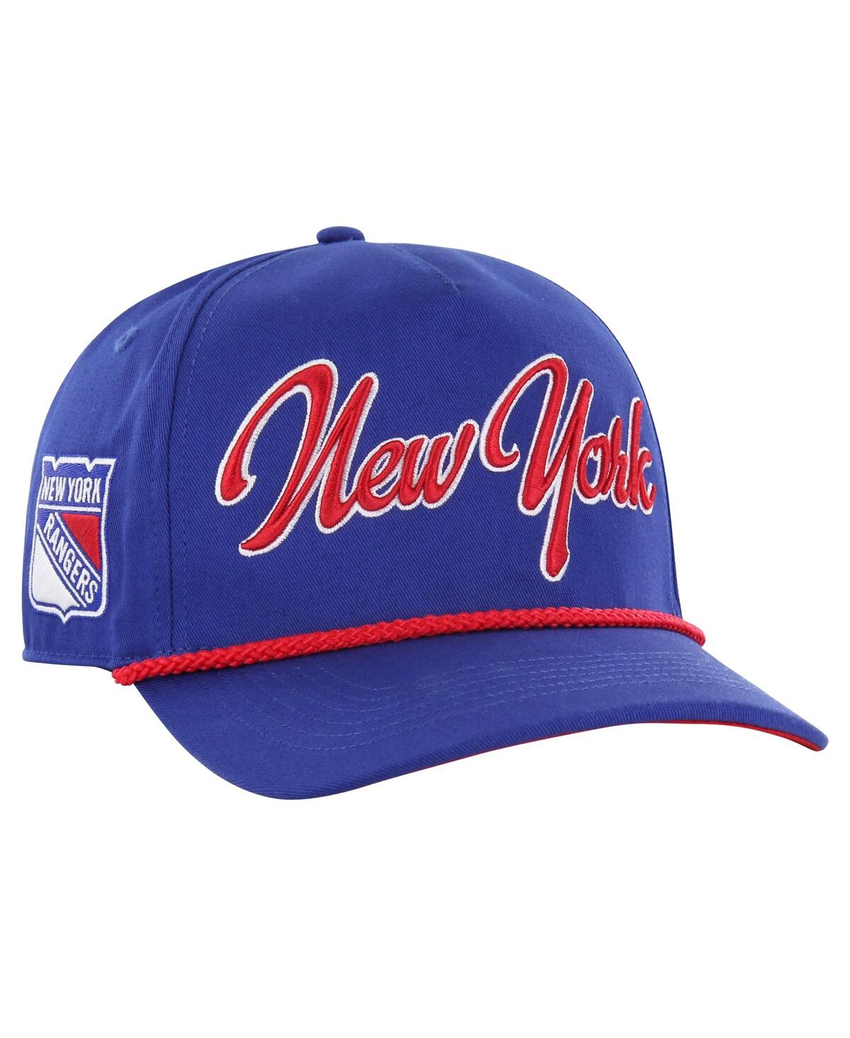 47 Men's Blue New York Rangers Overhand Logo Side Patch Hitch Adjustable Hat - Blue