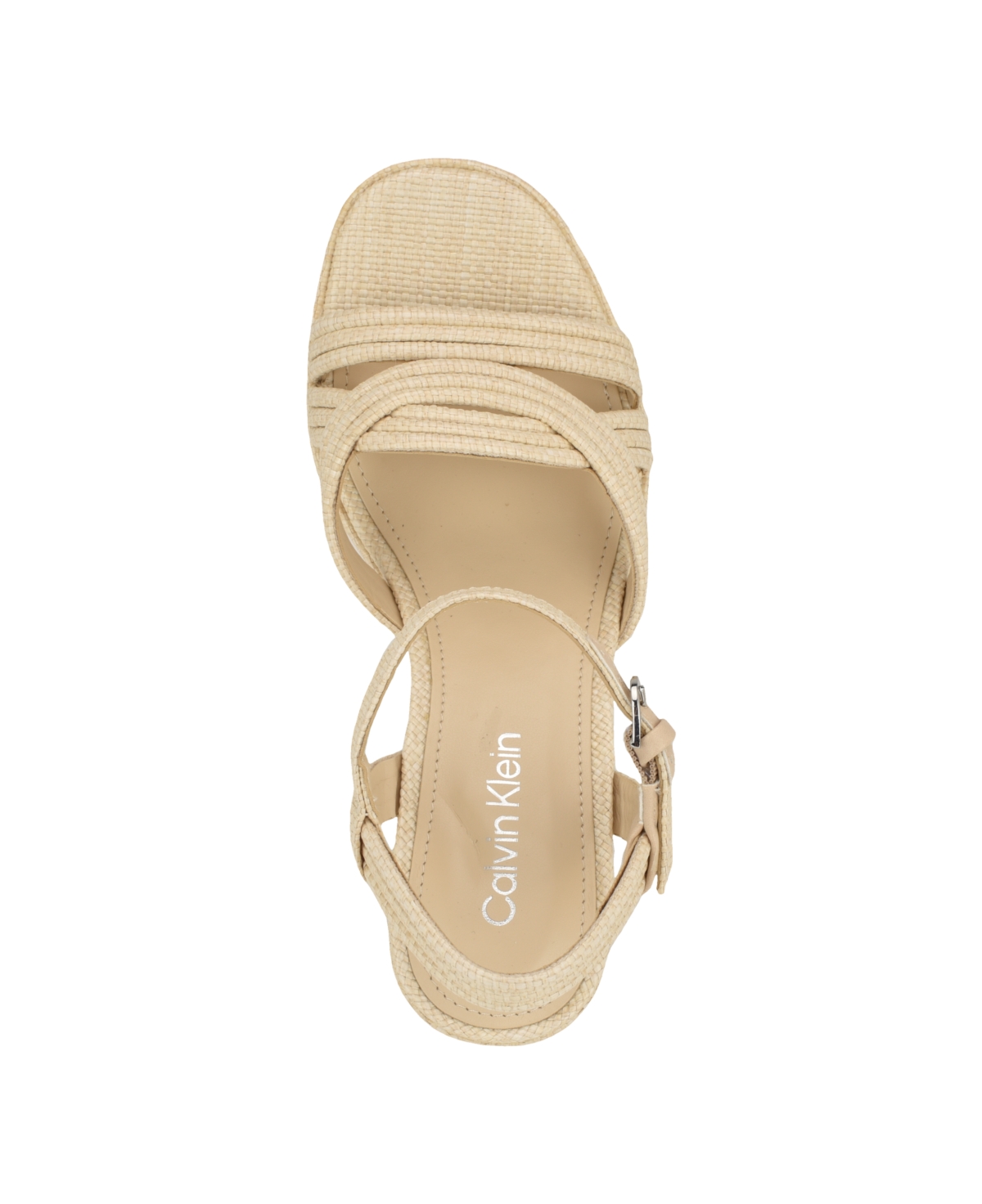 Calvin Klein Women's Lailly Strappy Platform Sandals - Light Natural - Manmade with Textile Sol