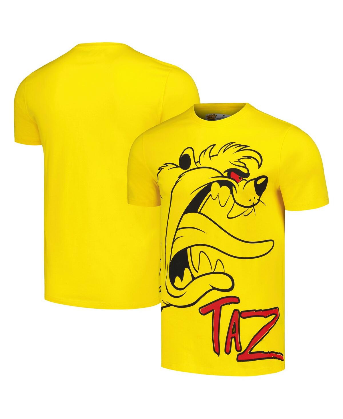 Unisex Yellow Looney Tunes Taz Outline T-Shirt - Yellow