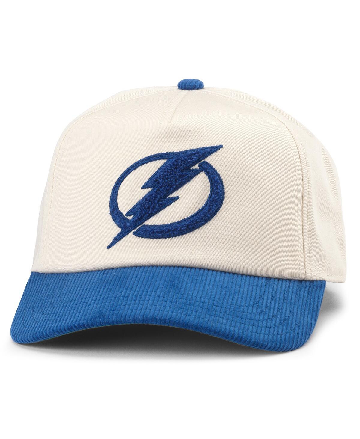 Men's White/Blue Tampa Bay Lightning Burnett Adjustable Hat - Cream-roya