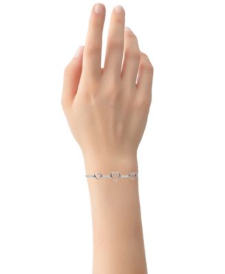 Diamond Graduated Heart Bolo Bracelet (1/6 ct. t.w.) in Sterling Silver