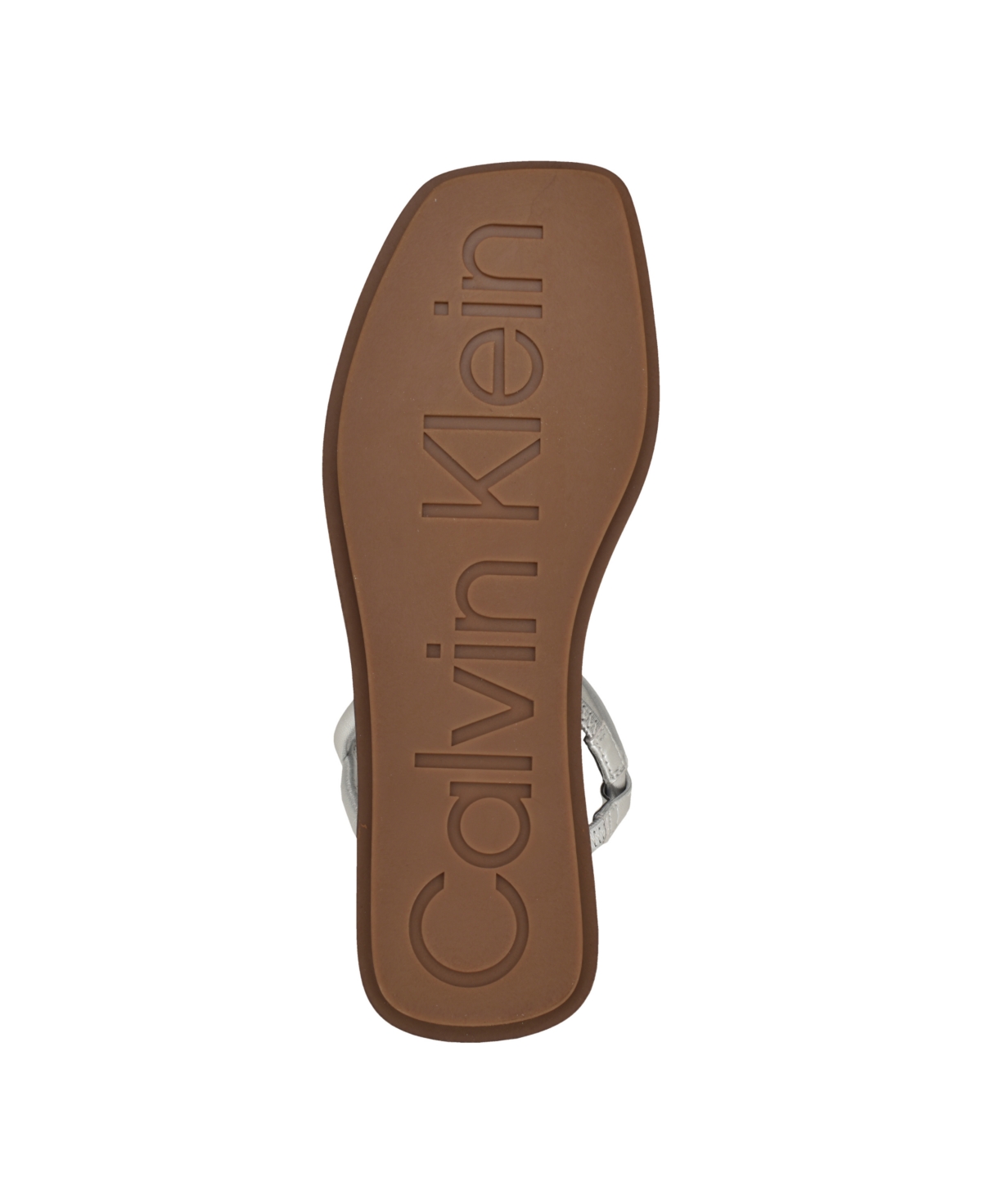 Shop Calvin Klein Women's Prue Sqaure Toe Strappy Flat Sandals In Black Leather