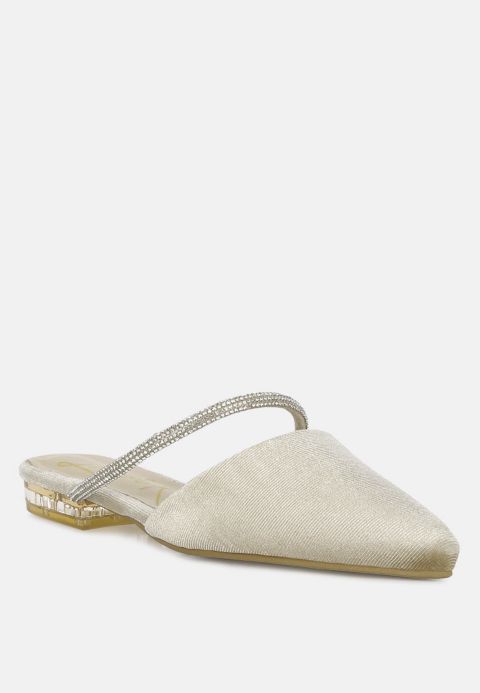 Женские сабо London Rag Turnon Velvet Diamante Detail Flat Mules, цвет: Бежевый / Хаки
