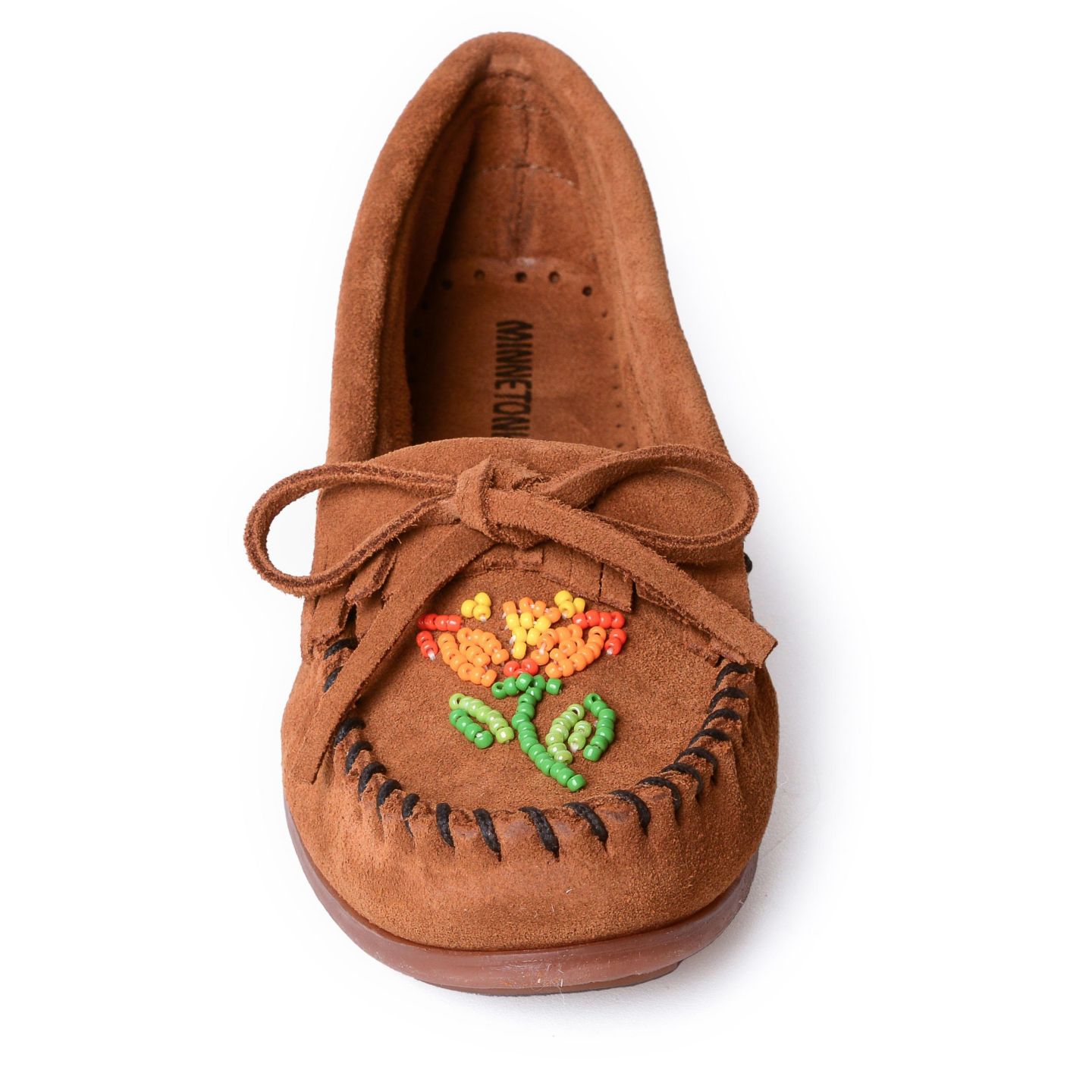 Женские мокасины Minnetonka Ziigwan Waabigwan с бисером, цвет: Коричневый — фото 3