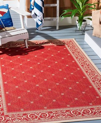 Courtyard CY1502 Red and Natural 8' x 11' Outdoor Area Rug