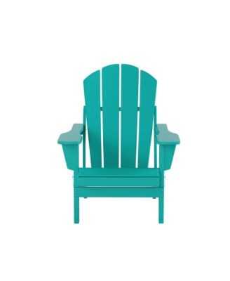 All-Weather Contoured Outdoor Poly Folding Adirondack Chair (Set of 2)