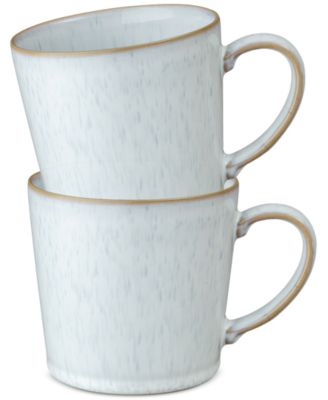 Denby - White Speckle Collection Stoneware Mugs, Set of 2