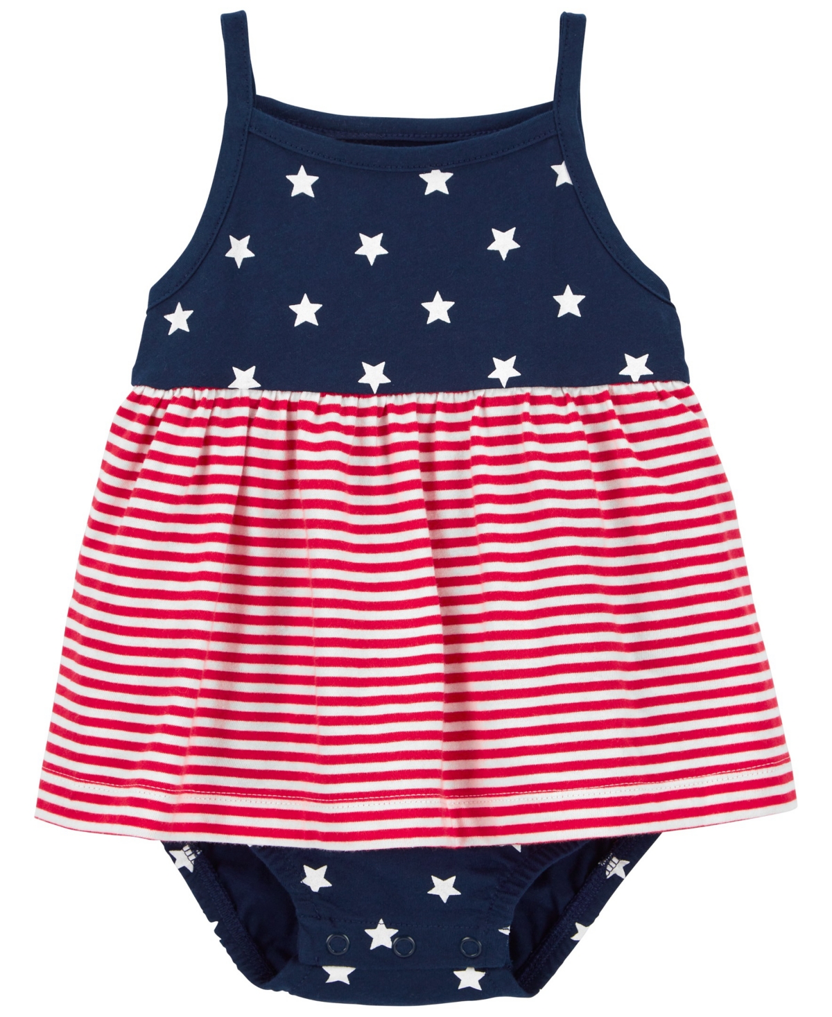 Carter's Baby Girls 4th Of July Sunsuit In Red,white,blue