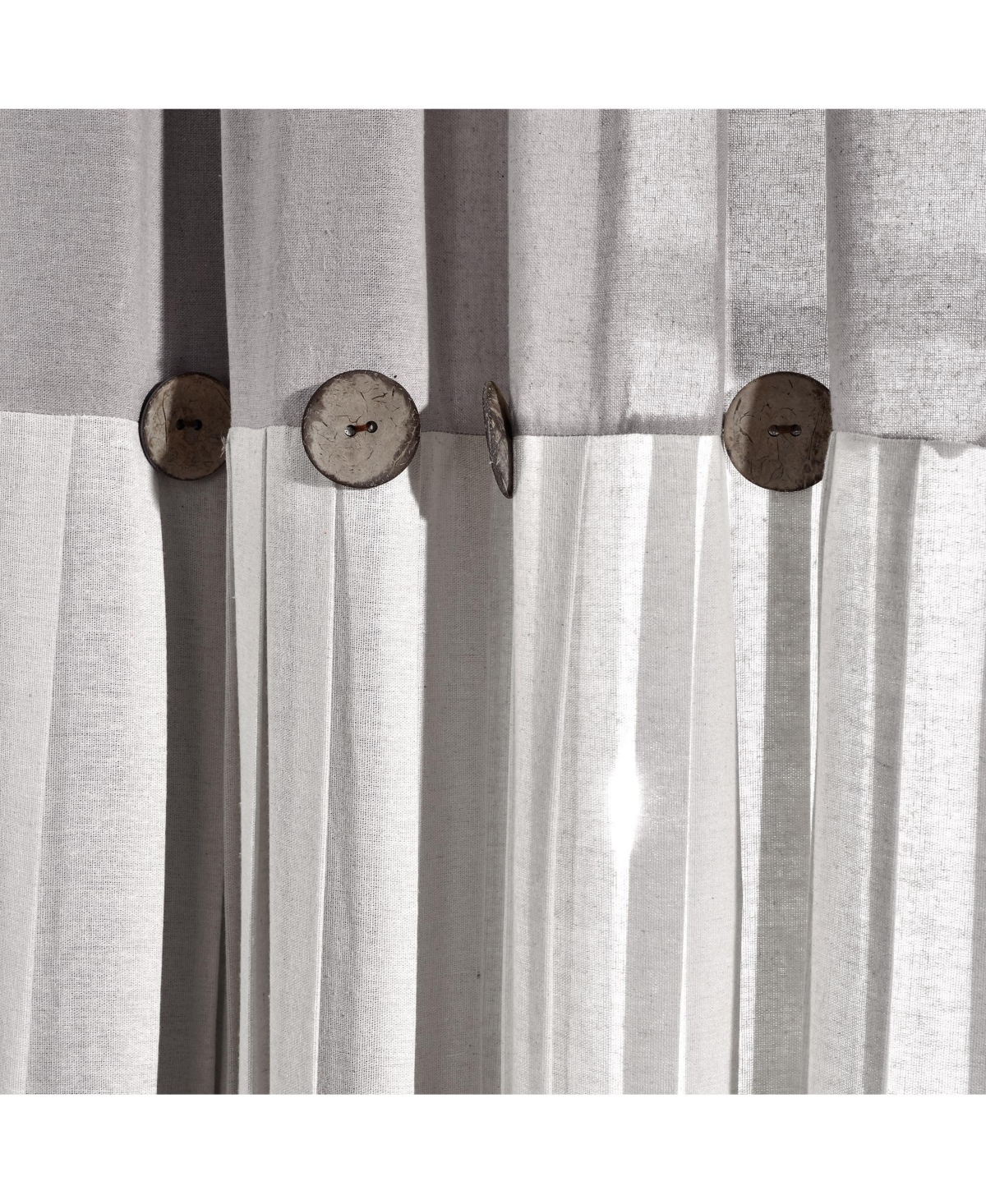 Lush Decor Linen Button Window Curtain Panels