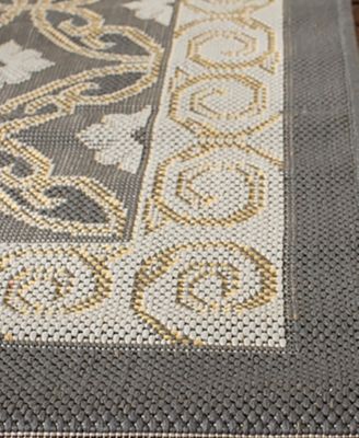 Courtyard CY7810 Anthracite and Light Gray 5'3" x 7'7" Outdoor Area Rug