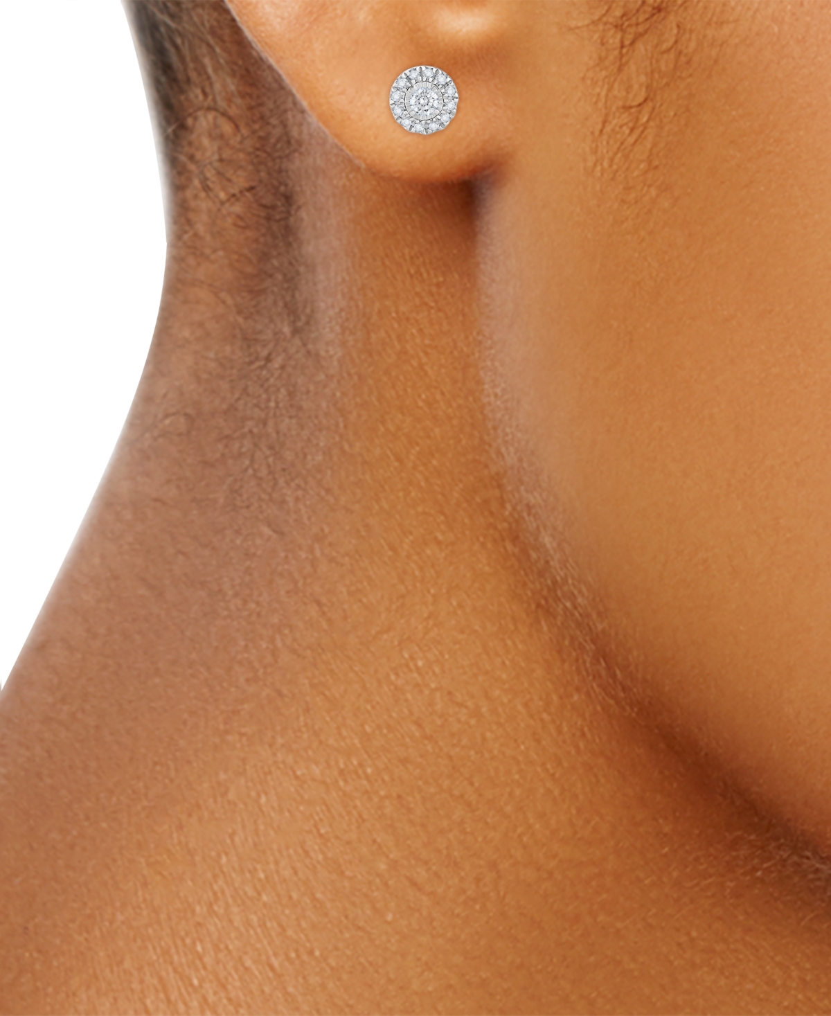 Diamond Halo Stud Earrings (1/4 ct. t.w.) in 14kor 14k Gold - White Gold