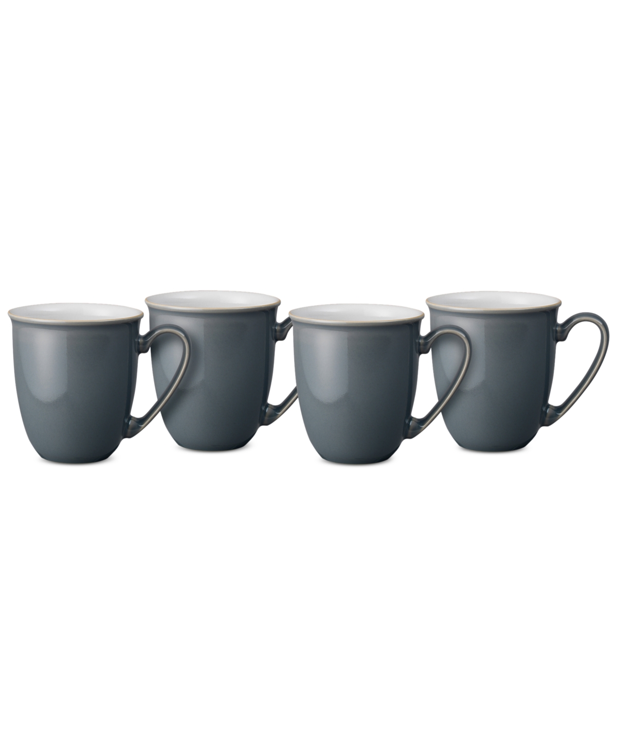 Elements Collection Stoneware Coffee Mugs, Set of 4 - Dark Grey