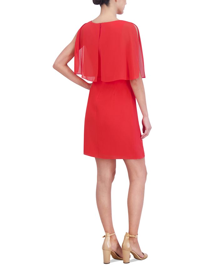 Connected Womens Capelet Sheath Dress Pink Size 14 main image 0